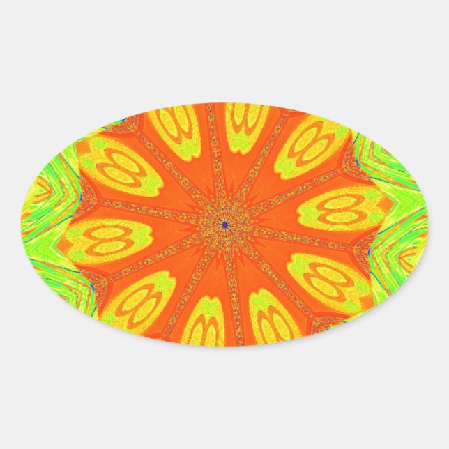 Samba Motif Art Print Oval Sticker (Front)