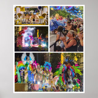 Samba schools parade photo collage, montevideo poster
