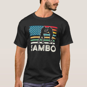 Sambo judo Wrestling Martial arts retro US Flag- w T-Shirt