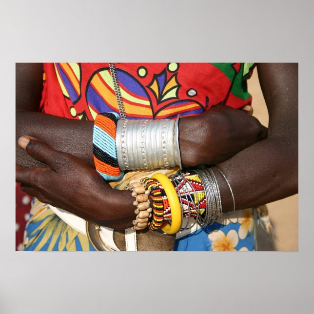Samburu Jewellery in Kenya, Africa Poster (Front)
