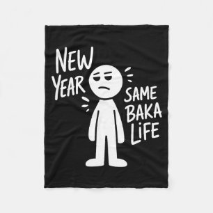 Same Baka Life Anime Humor Illustration Fleece Blanket