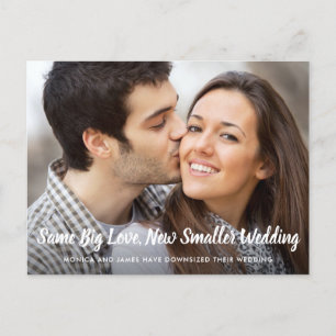 Same Big Love Smaller Wedding Photo Announcement Postcard