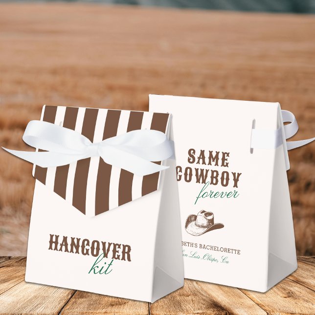 Same Cowboy Forever Bachelorette Hangover Kit Favour Box (Creator Uploaded)