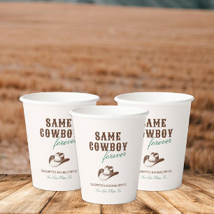 Same Cowboy Forever Bachelorette Weekend Paper Cups