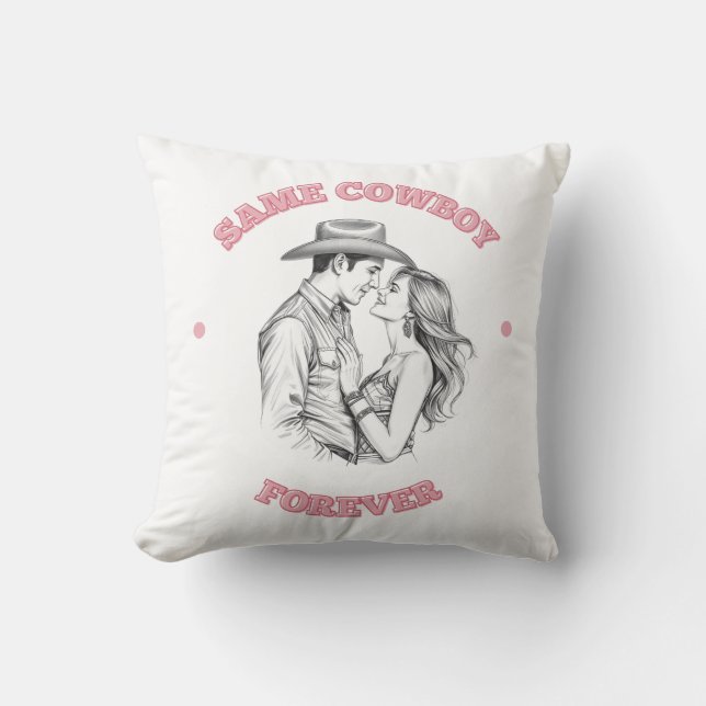 Same Cowboy Forever Bachelorette Western Girly Cushion (Front)