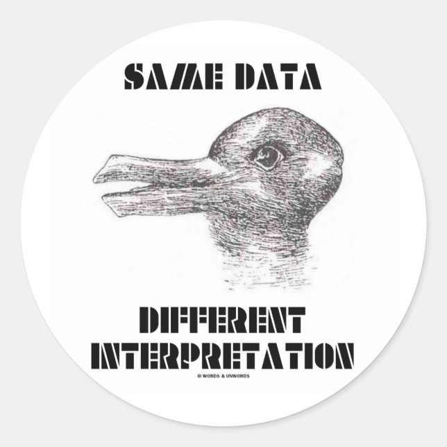 Same Data Different Interpretation (Duck Rabbit) Classic Round Sticker (Front)