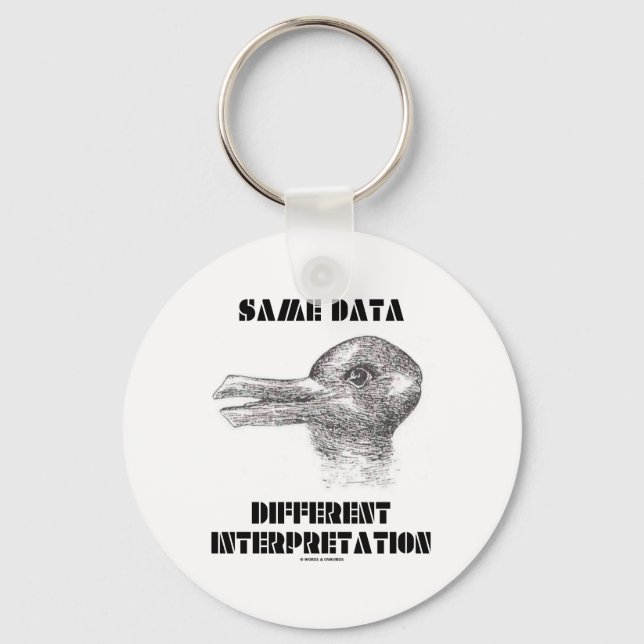 Same Data Different Interpretation (Duck Rabbit) Key Ring (Front)