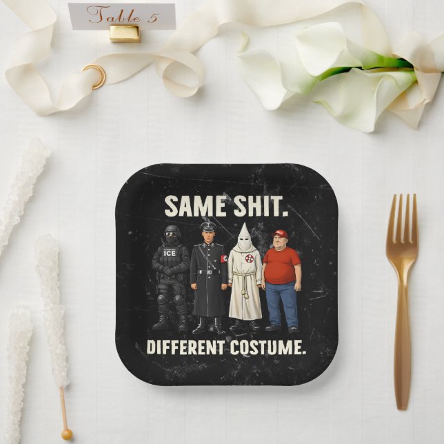 Same Different Costume Paper Plate (Wedding)