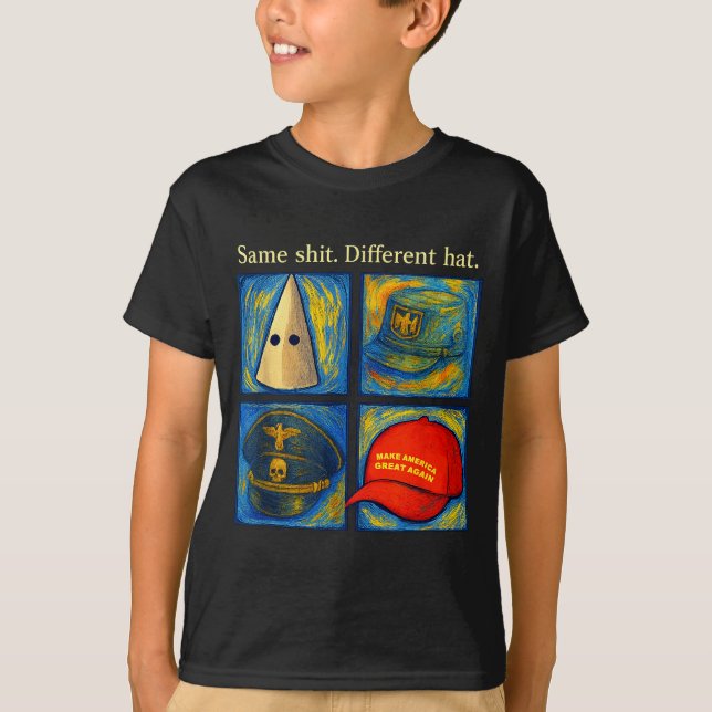 Same Different Hat Funny Van Gogh Litical Humor Jo T-Shirt (Front)