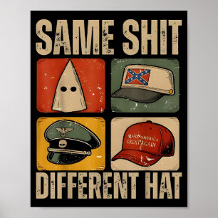 Same Different Hat Retro Vintage Funny Jokes Men W Poster