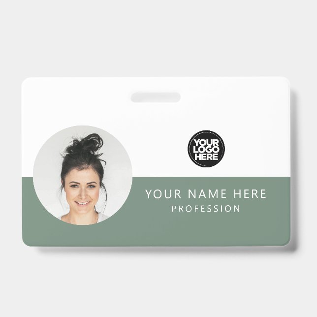 Same Front and Back | Employee Photo, Logo, Name ID Badge (Front)