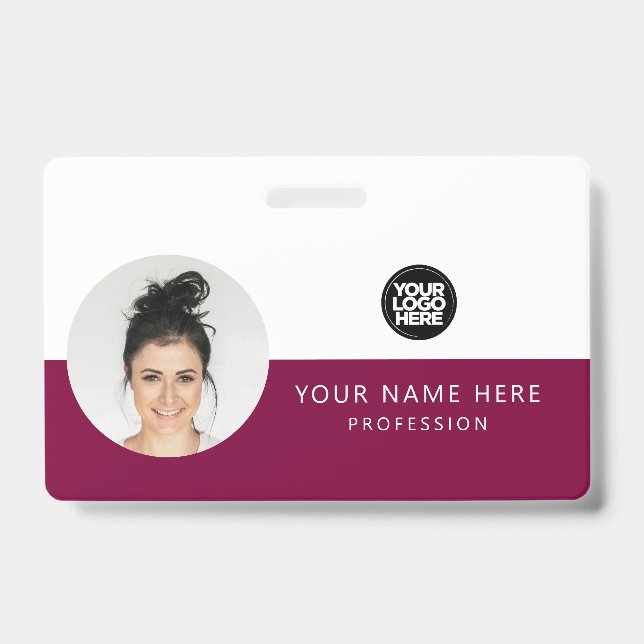 Same Front and Back | Employee Photo, Logo, Name ID Badge (Front)