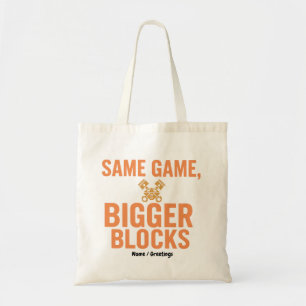 Same Game, Bigger Blocks Funny Mechanic Quilter Tote Bag