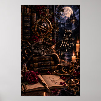 Same Girl Different Magic | Gothic Black Cat Poster