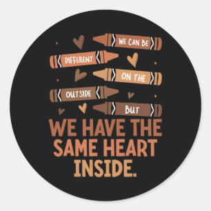 Same Heart Black History Month African American Wo Classic Round Sticker