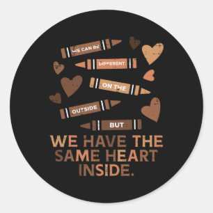 Same Heart Black History Month African American Wo Classic Round Sticker