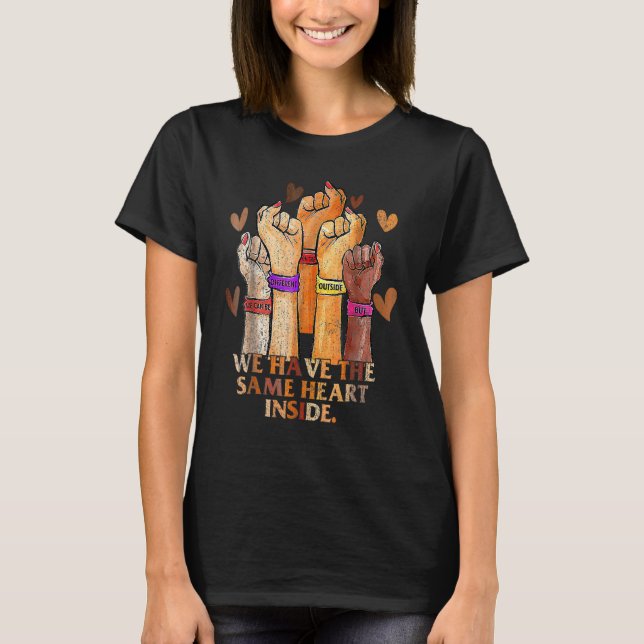 Same Heart Black History Month BLM Melanin Pride W T-Shirt (Front)