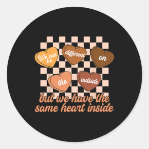Same Heart Black History Month Chequered Candy Con Classic Round Sticker