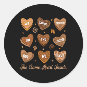 Same Heart Inside Black History Month African Afro Classic Round Sticker