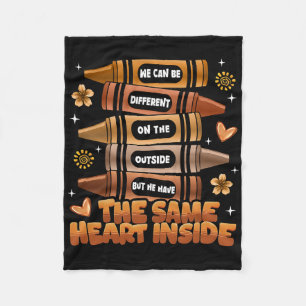 Same Heart Inside Black History Month African Afro Fleece Blanket