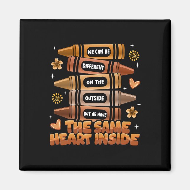 Same Heart Inside Black History Month African Afro Magnet (Front)