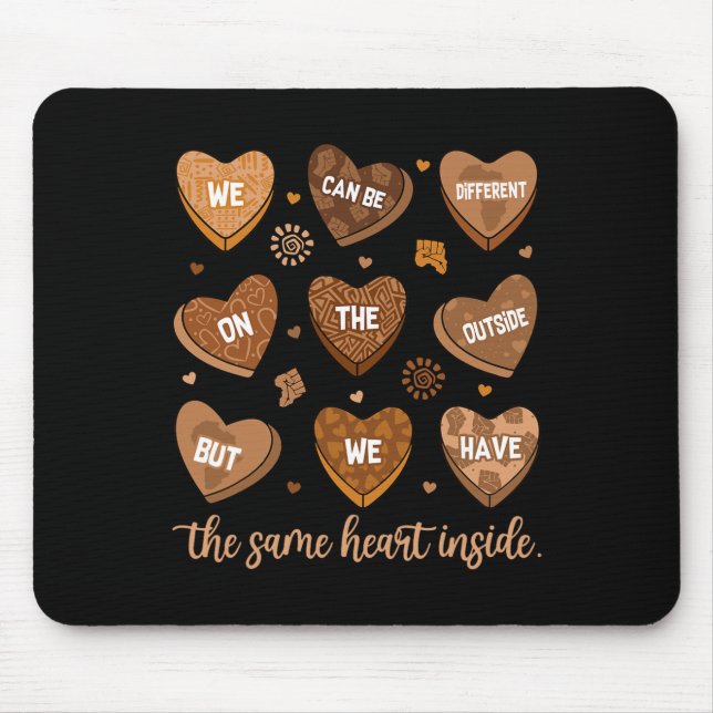 Same Heart Inside Black History Month African Afro Mouse Pad (Front)