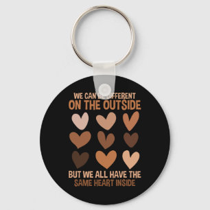 Same Heart Inside Diversity Love Unity Black Histo Key Ring