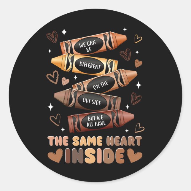 Same Heart Inside Juneteenth Black History Month W Classic Round Sticker (Front)