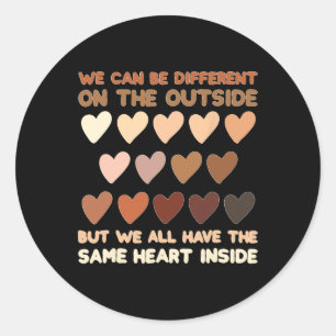 Same Heart Inside Juneteenth Black History Month W Classic Round Sticker