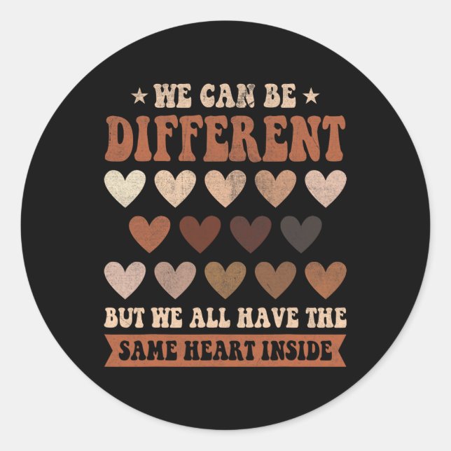 Same Heart Inside Juneteenth Black History Month W Classic Round Sticker (Front)