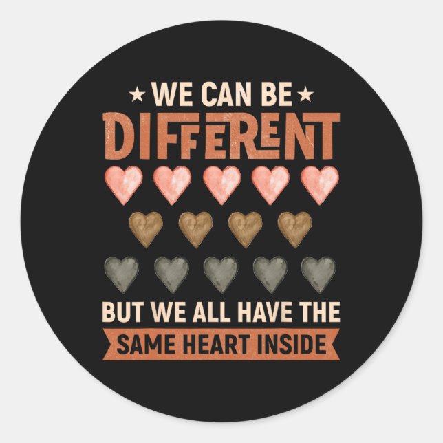 Same Heart Inside Juneteenth Black History Month W Classic Round Sticker (Front)