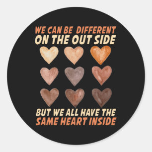Same Heart Inside Juneteenth Black History Month W Classic Round Sticker
