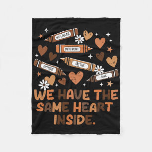 Same Heart Inside Juneteenth Black History Month W Fleece Blanket