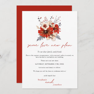 Same Love New Plan Florals Cream Red Date Save The Date