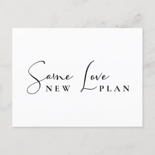 Same Love New Plan Wedding Change the Date Announcement Postcard