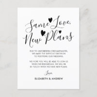 Same Love New Plans Hearts Wedding Postponement