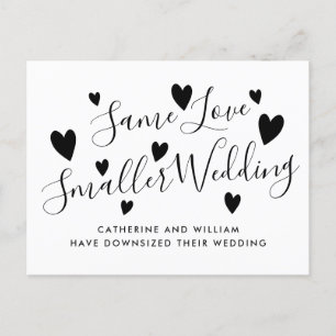 Same Love Small Micro Wedding Downsize Change Plan Announcement Postcard