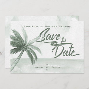 Same Love Smaller Wedding Monochromatic Sage Beach Invitation