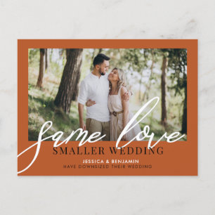 Same Love Smaller Wedding   Wedding Update Announcement Postcard