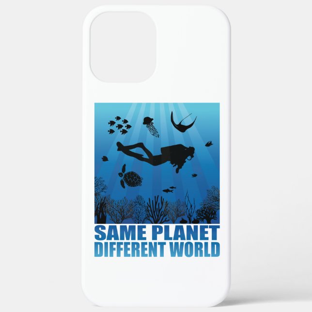 Same Planet Different World Scuba Diver Case-Mate iPhone Case (Back)