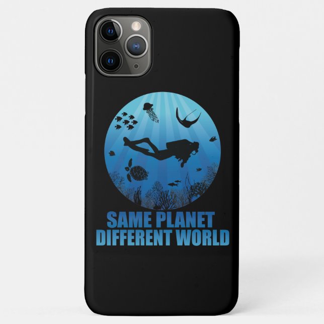 Same Planet Different World Scuba Diver Case-Mate iPhone Case (Back)