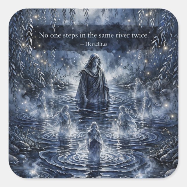 Same River Twice — Heraclitus Sticker (Front)
