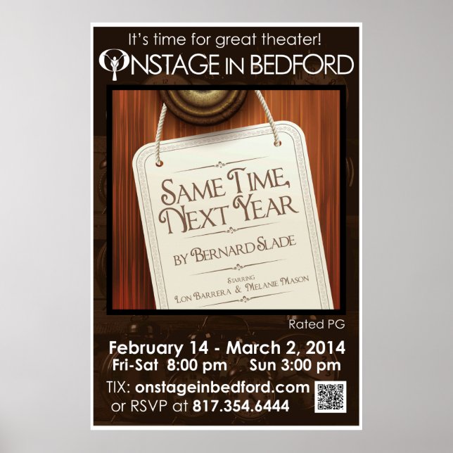 SAME TIME, NEXT YEAR Poster (Front)