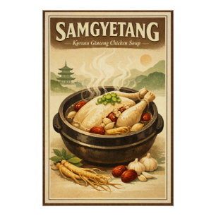 Samgyetang, traditional Korean ginseng chicken Poster