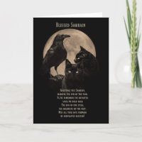 Samhain Blessings Raven and Black Cat