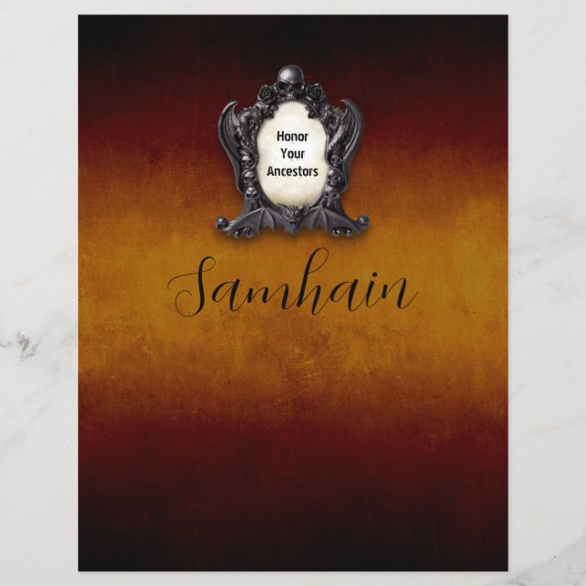 Samhain Book of Shadows Page with Correspondences (Front)