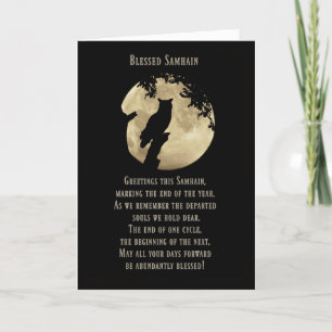 Samhain Cards, Blessed Samhain with Own and Moon Card