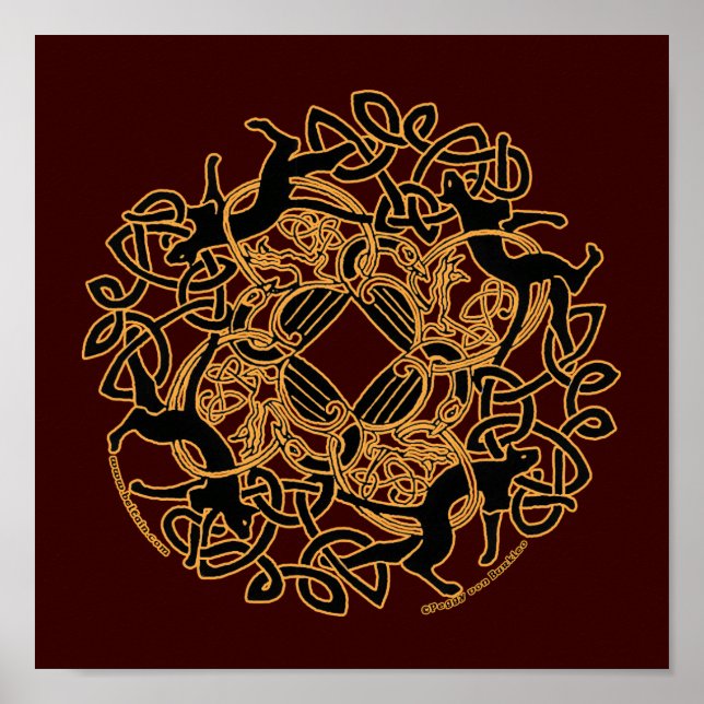 Samhain Cats Celtic Art Prints (Front)