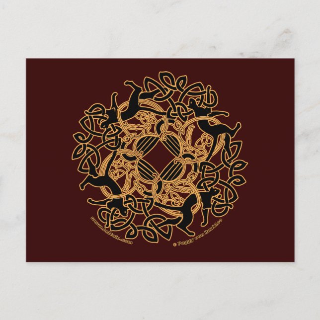 Samhain Celtic Cats Knotwork Postcards (Front)