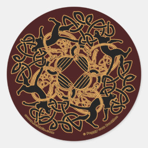 Samhain Celtic Cats Knotwork Stickers